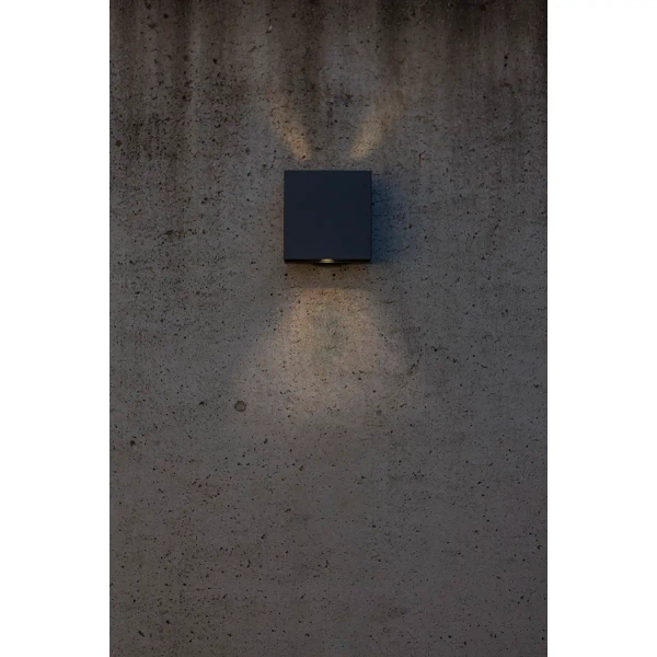 Kinkiet LAMPA ścienna GEMINI BEAMS 5104003012 Lutec kwadratowa OPRAWA elewacyjna LED 10W 3000K metalowa IP54 czarna