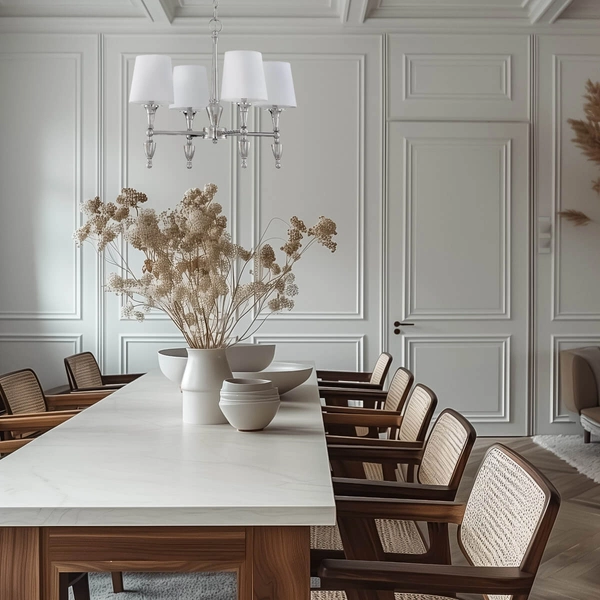 Metalowa lampa wisząca Austin P04135NI-WH Cosmolight klasyczna biały nikiel