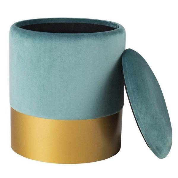 Puf glamour Velvet VWF17B00B-L-M Moos welurowy złoty miętowy