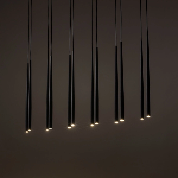 Zwisająca lampa na listwie Piano 10115 tubki sople metalowa czarna