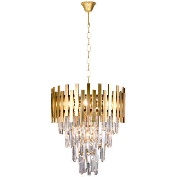 LAMPA wisząca ASPEN ML6000 Milagro glamour OPRAWA kryształowy ZWIS na łańcuchu złoty