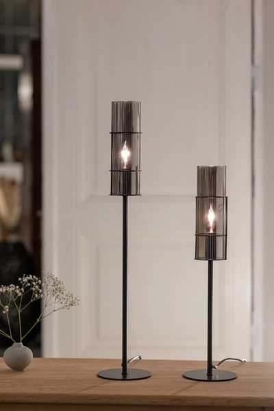 Lampa na stół Torcia 108559 Markslojd szklany abażur przydymiony