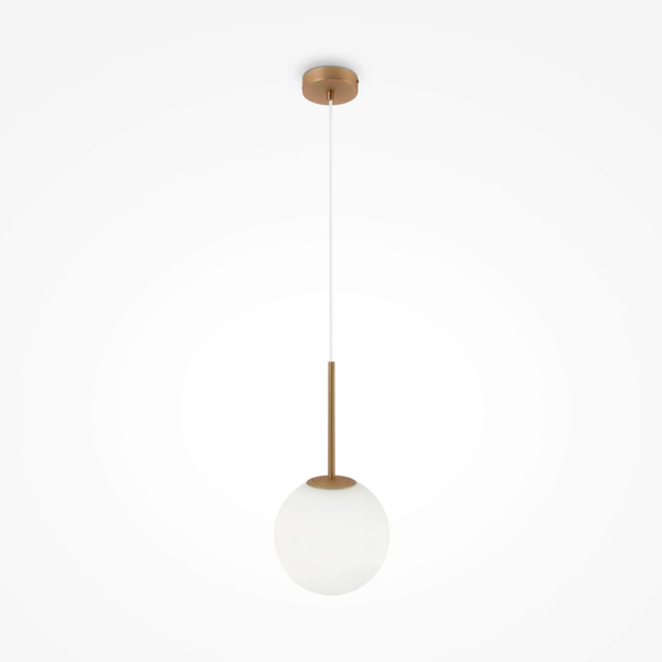 Lampa wisząca do sypialni Basic Form MOD321PL-01G3 kula biała złota