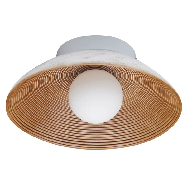 Lampa ścienna ILUSIONI ST-F059 COFFEE Step ryflowana do salonu beżowa biały