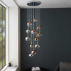 Zwisająca lampa wielopunktowa Paloma 98115 Endon kule chrom złoty przezroczysty