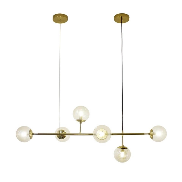 Wisząca lampa nowoczesna Helios złota balls do jadalni