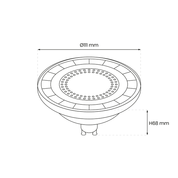 Żarówka AR8037 GU10 AR111 czarna LED 6W 4000K neutralna