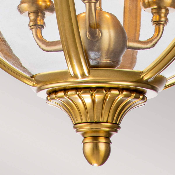 Lampa wisząca kula Adams FE-ADAMS-3P-BB Feiss przezroczysta mosiądz