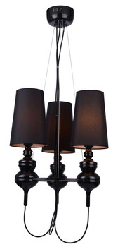 3-płomienny żyrandol vintage Baroco czarny do jadalni