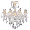 Kryształowa lampa wisząca Chateau 14004/8-GLD perełki Maria Theresa złota