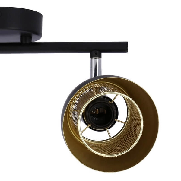 Industrialna lampa sufitowa Aleksandria 92-13743 czarny złoty