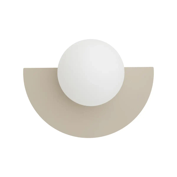 Ścienna lampa kulista SATURN biała beżowa do jadalni kula ball 1xG9 szklana półokrąg 12603