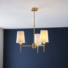 Salonowa lampa wisząca L&-199456 Light& abażurowa biała mosiądz