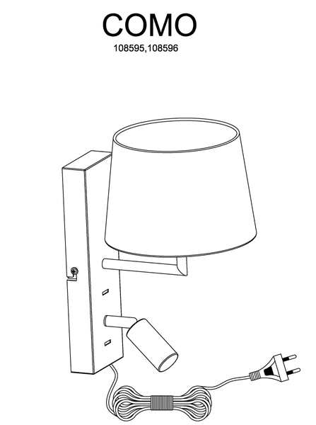 Kinkiet ścienny Como 108595 Markslojd abażur materiałowy spot czarny