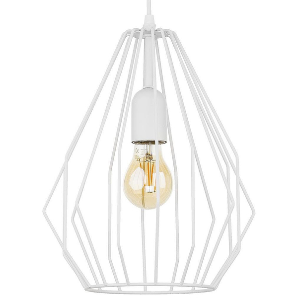 Lampa wisząca industrialna Brylant 2223 TK Lighting druciana klatka biała