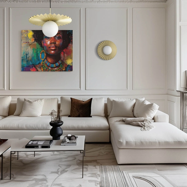 Wisząca lampa muszla Marbella P01432AU Cosmolight kulista biały złoty