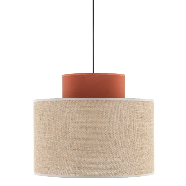 Żyrandol naturalny wiszący Duo 3139 tuba z juty beżowy brązowy