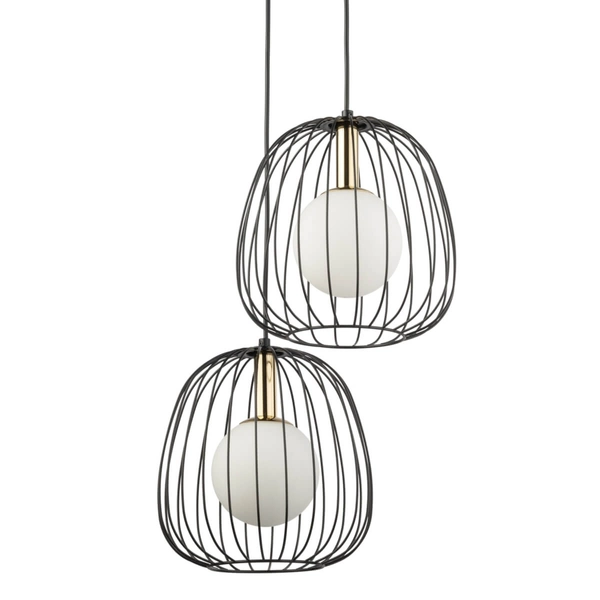 Druciana lampa zwisająca Bell 40728 Sigma do kuchni czarna złota