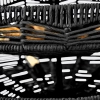 Rattanowa lampa wisząca Ophelia QN-OPHELIA-13P-BK-BK ażurowa czarna