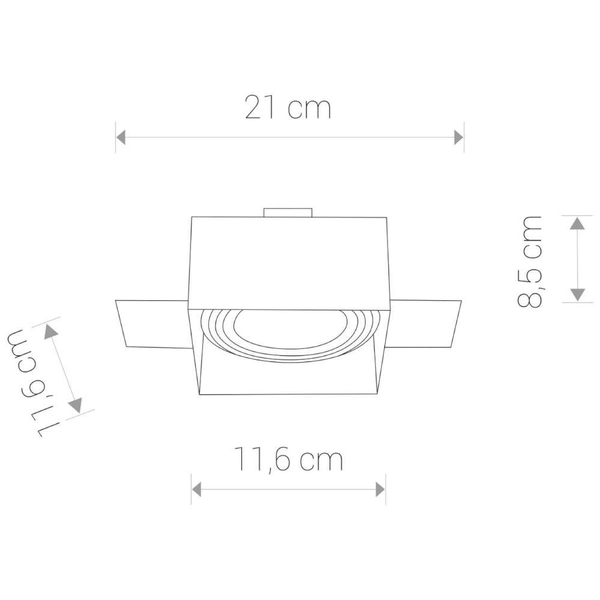 Wpust LAMPA sufitowa MOD PLUS 9404 Nowodvorski metalowa OPRAWA kwadratowa podtynkowa czarna