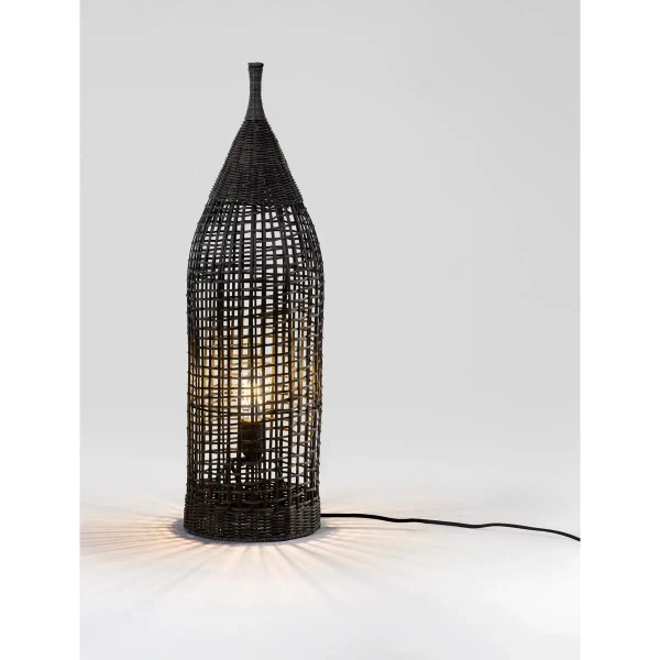 Lampa stojąca ratanowa ALDENZO LE45387 ażurowa czarny