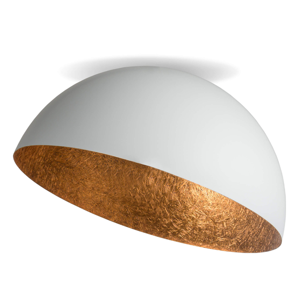 Minimalistyczna lampa sufitowa Sfera plafon biały miedziany