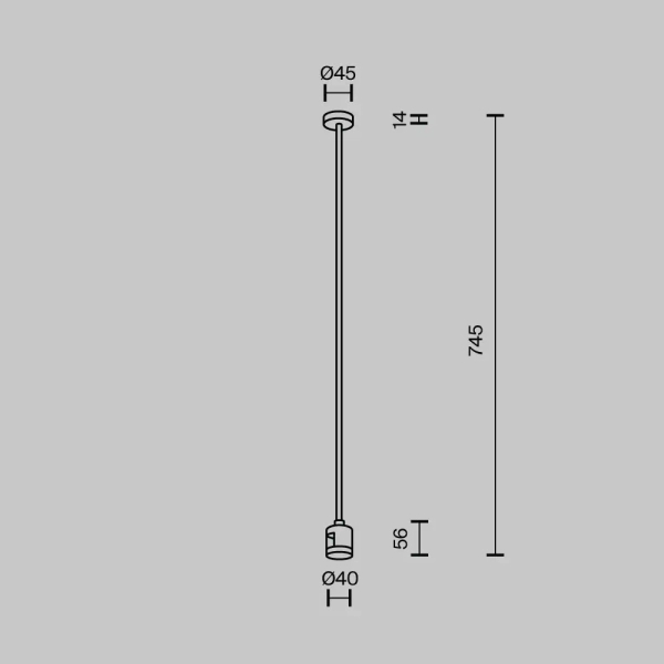 Uchwyt sufitowy do systemu magnetycznego Flarity TRA159C-IPC1-BS mosiądz