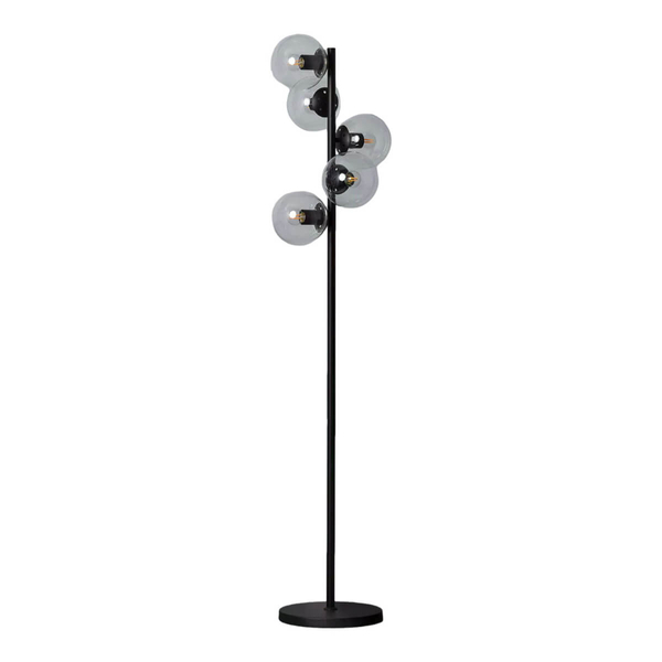 Stojąca lampa podłogowa Milano ABR-LPV-5XE27 Abruzzo przezroczysty czarny