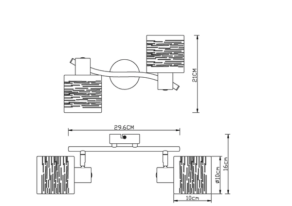 Sufitowa lampa Tunno 15342-2 z regulacją czarna złota