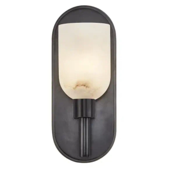 Alabastrowa lampa ścienna Lucian QN-LUCIAN1-UBZ-AR do jadalni czarny
