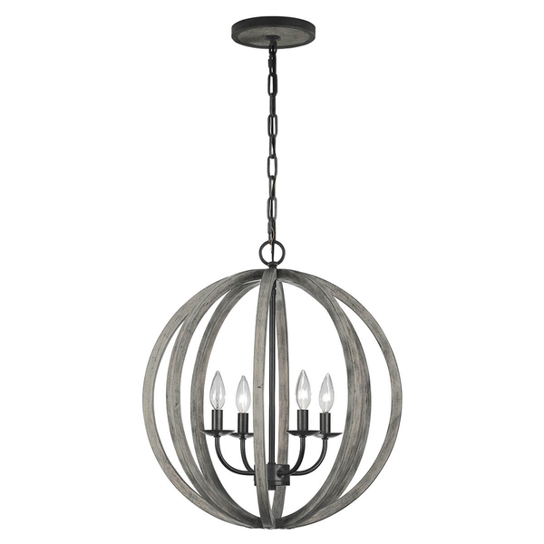 Wisząca lampa drewniana Allier FE-ALLIER-4P-WW Feiss do sypialni czarna