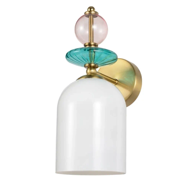 Lampa ścienna do sypialni TROPEA LP-2004/1W WH glamour biała złota