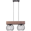 LAMPA wisząca MILAN 31572 Sigma industrialna OPRAWA metalowe klatki ZWIS na belce drewno brązowy