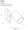 Kinkiet LAMPA ścienna TOP W0218 Maxlight metalowa OPRAWA reflektorek tuba biała