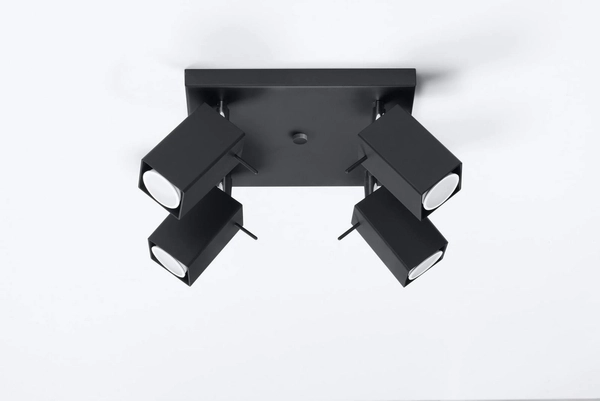 Plafon LAMPA sufitowa SL.0102 reflektorki OPRAWA metalowa czarna