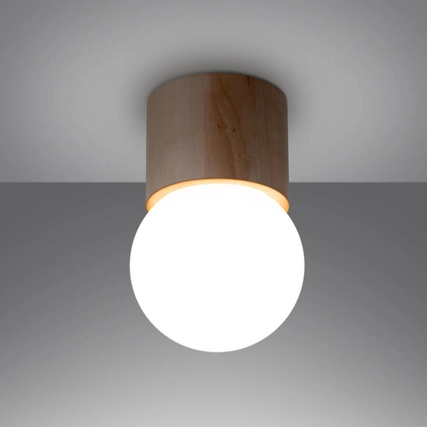 Sufitowa lampa kulista Boomo SL.1190 ball drewniana biała