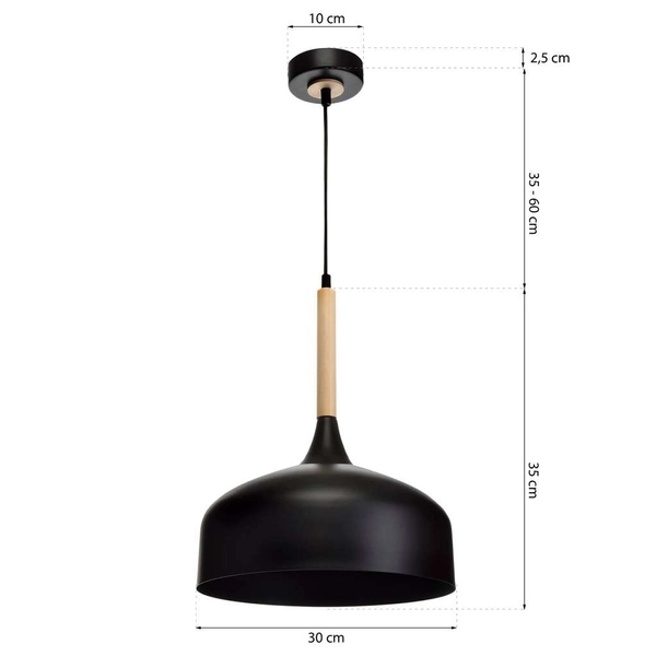 Wisząca LAMPA skandynawska TAYLOR MLP6218 Milagro metalowa OPRAWA loftowy ZWIS kopuła czarna
