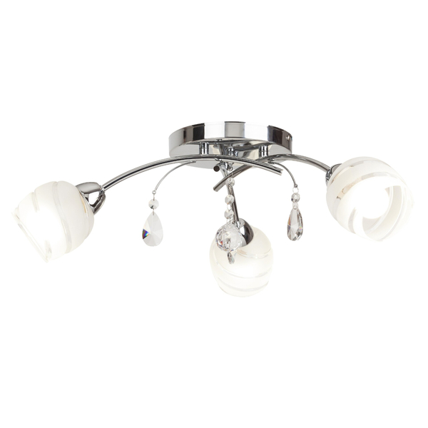 Metalowa lampa sufitowa Melissa 2621 Rabalux potrójna crystals biała chrom