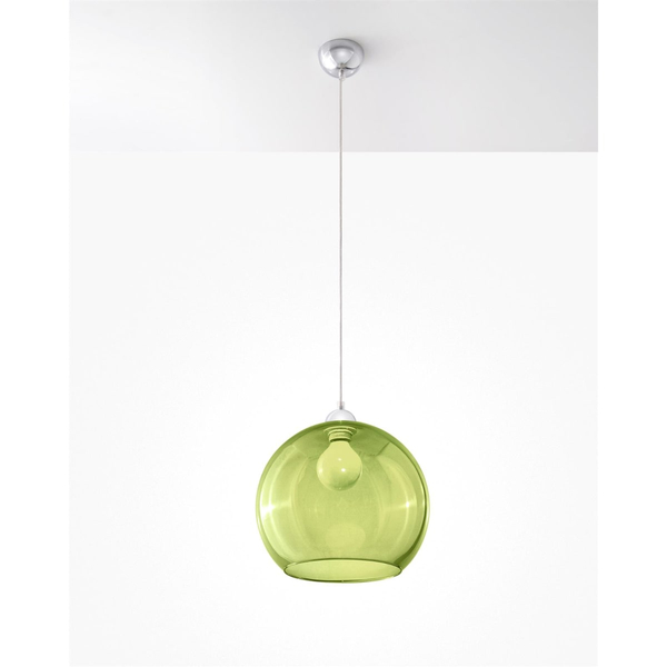 Szklana kopuła wisząca SL.0254 zielona lampa do jadalni