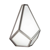 Witrażowa lampa ścienna FE-DIAMOND1 do salonu nikiel biała