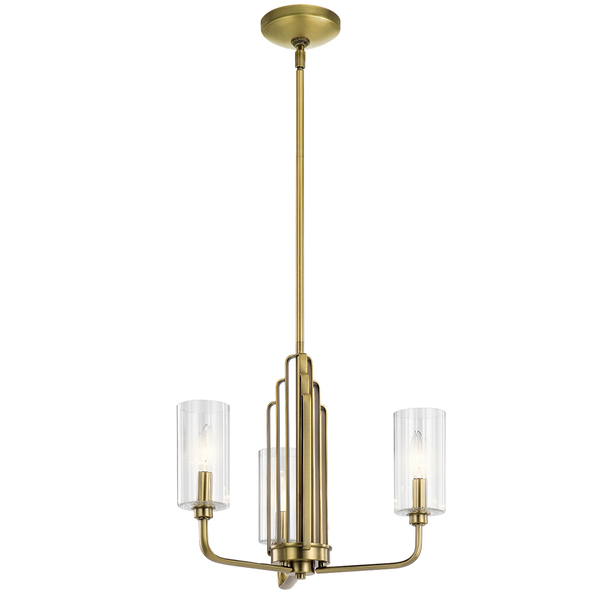 Żyrandol wiszący QN-KIMROSE3-BNB art deco szklany mosiądz