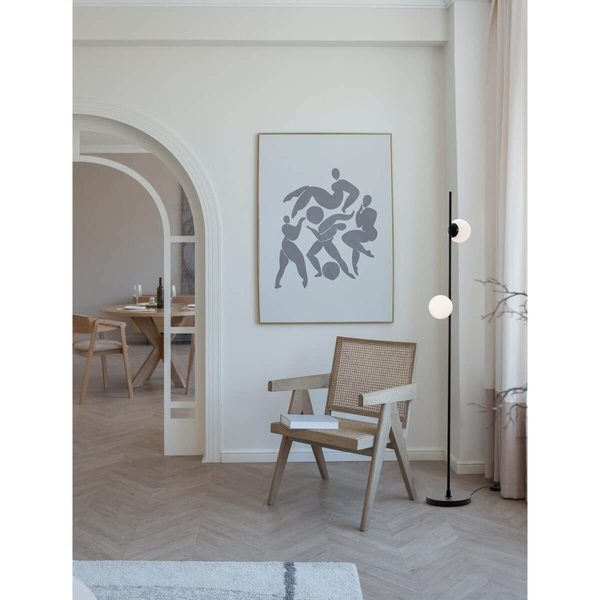 Podłogowa lampa do salonu Abala LE43312 LED 16W 3000K szklana biała czarna