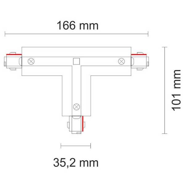 Łącznik T prawy 8125 Shilo do szynoprzewodu 3-fazowego czarny