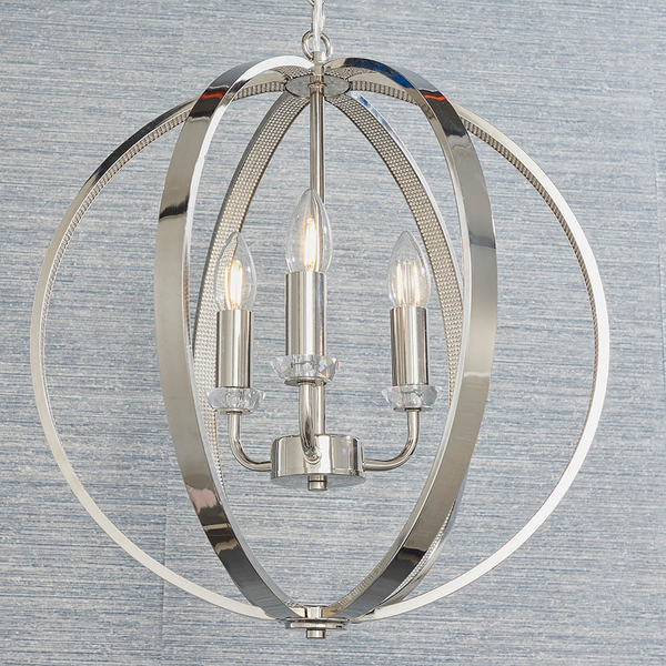 Świecznikowa lampa wisząca Ritz 81507 retro kula srebrny