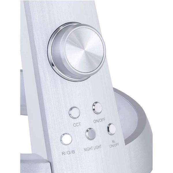 Elastyczna LAMPA stojąca MITTI 58376S Globo regulowana LAMPKA biurkowa LED 8W 3000K - 6300K z portem USB srebrna