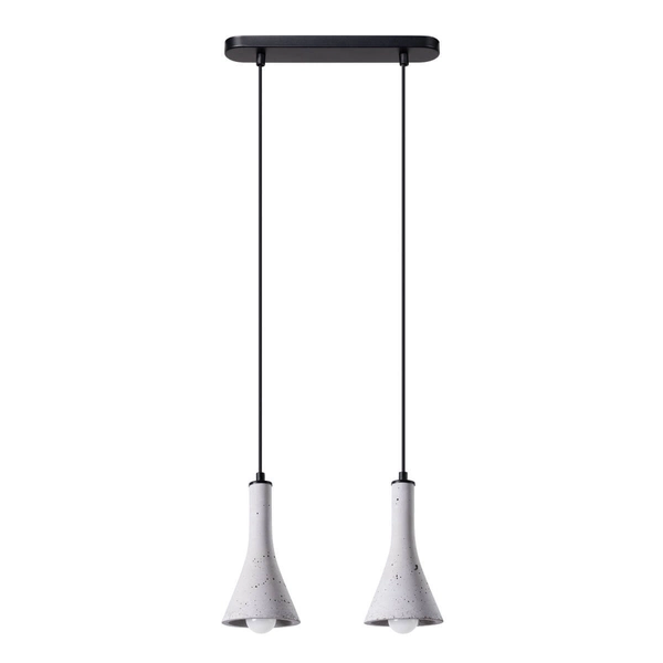 Podwójna stożkowa wisząca lampa Rea SL.1224 trójkątna szara