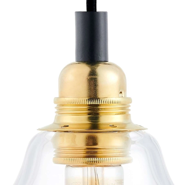 Lofrowa LAMPA wisząca LONGIS 10878505 Kaspa szklana OPRAWA skandynawski ZWIS kaskada złota przezroczysta czarna