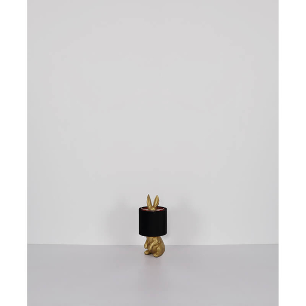 Dziecięca lampka nocna Rabbit 21633G królik z abażurem złoty czarny