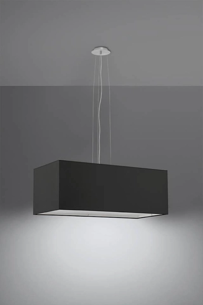 LAMPA wisząca SL.0780 abażurowa OPRAWA prostokątny zwis czarny