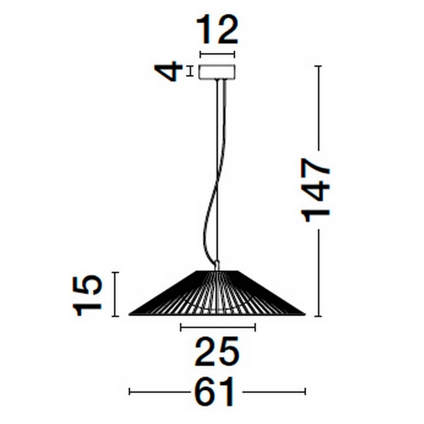 Druciana lampa zwisowa PENA LE44248 LED 21W 3000K kula czarna biała